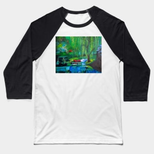 Hidden Home on Monet's Pond Baseball T-Shirt